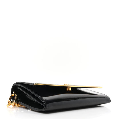 Prada Vernice Metal Bar Chain Wallet Black 4 of 9