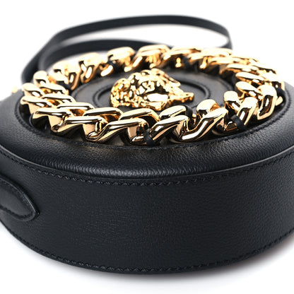 Versace Grained Calfskin Mini La Medusa Disco Round Crossbody Bag Black 6 of 7