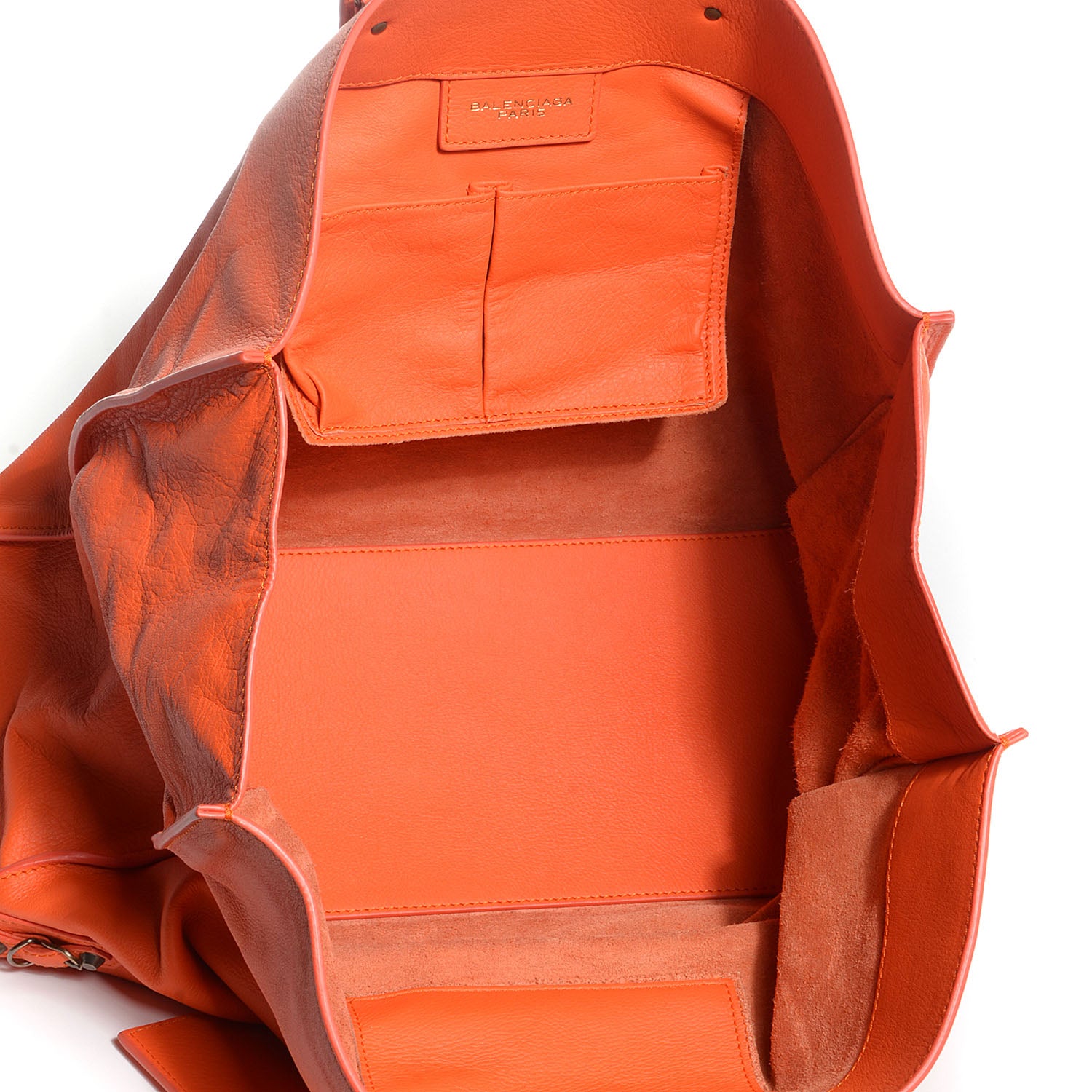 Balenciaga Veau Leather Papier A4 Tote Tangerine 5 of 10