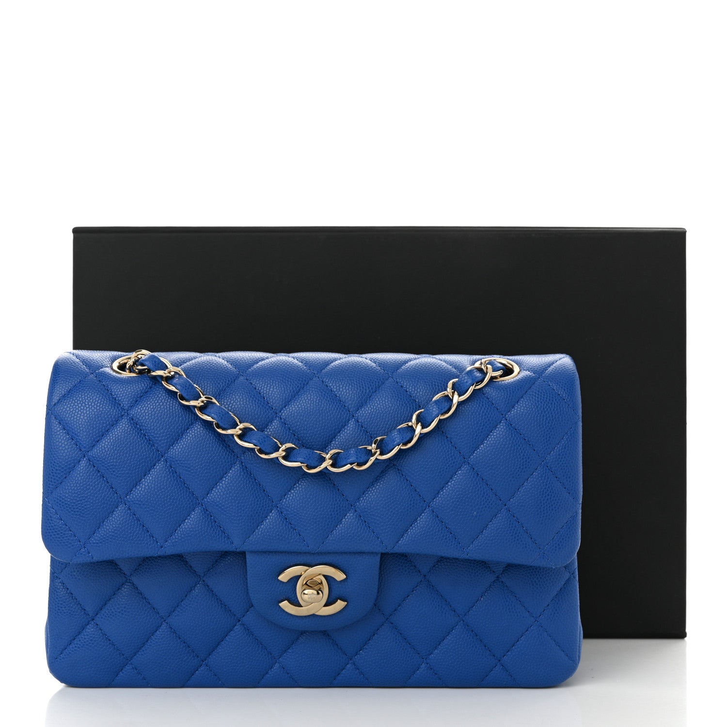 Chanel Caviar Quilted Small Double Flap Blue 11 of 11