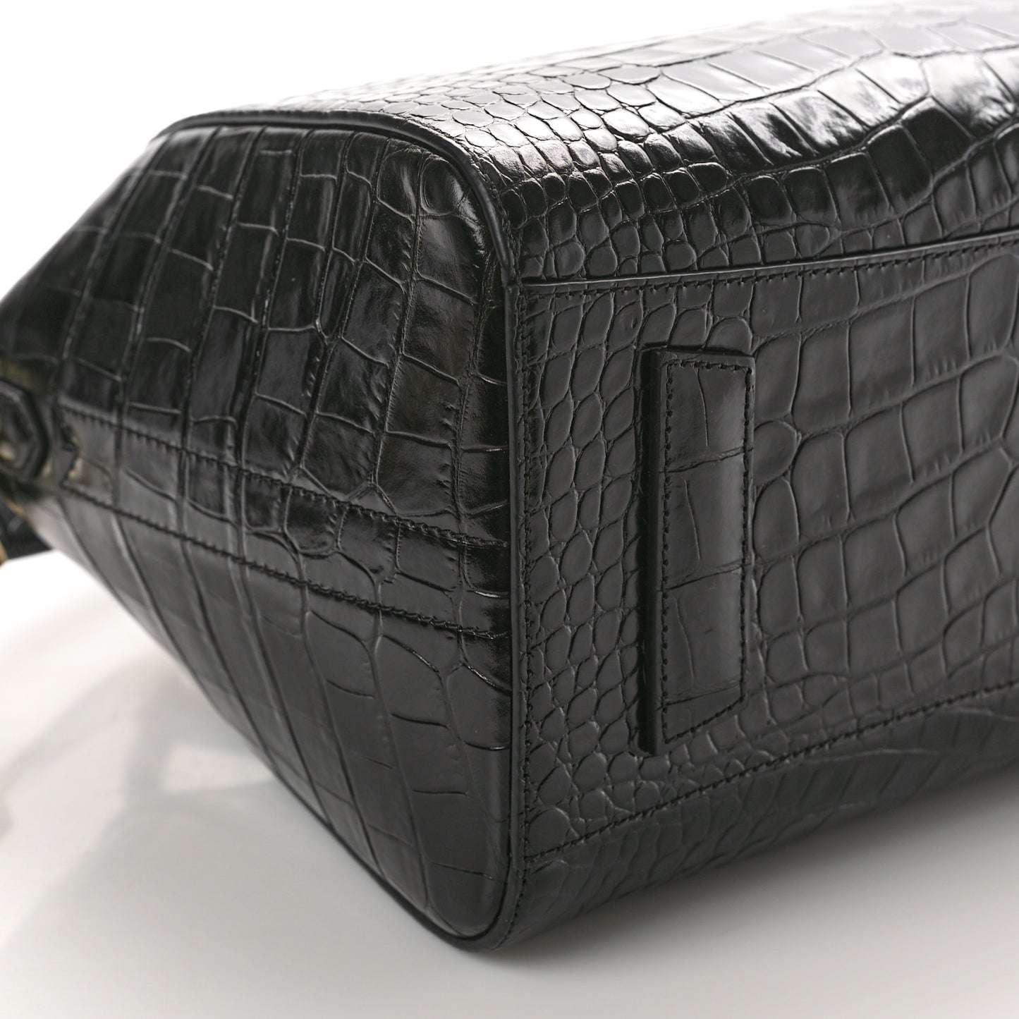 Calfskin Crocodile Embossed Small Antigona Black