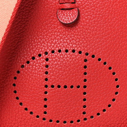 Hermes Taurillon Clemence Amazone Evelyne TPM Rouge Casaque Crevette 8 of 10