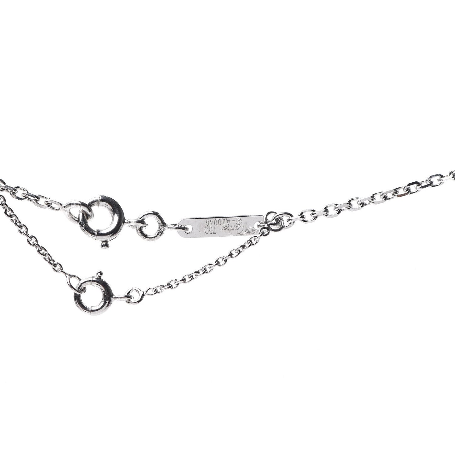 18K White Gold Diamond Small Hearts and Symbols Pendant Necklace