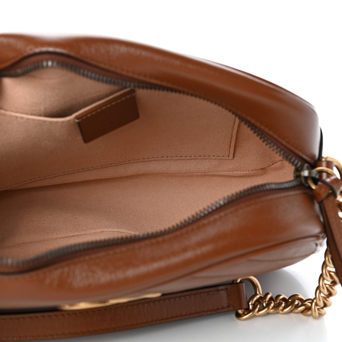 Glazed Calfskin Matelasse Diagonal Small GG Marmont Chain Shoulder Bag Cuir