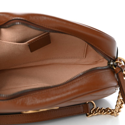 Gucci Glazed Calfskin Matelasse Diagonal Small GG Marmont Chain Shoulder Bag Cuir 5 of 10