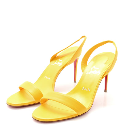 Christian Louboutin Calfskin O Marylin 85 Slingback Sandal Heels 40 Pollen 4 of 10