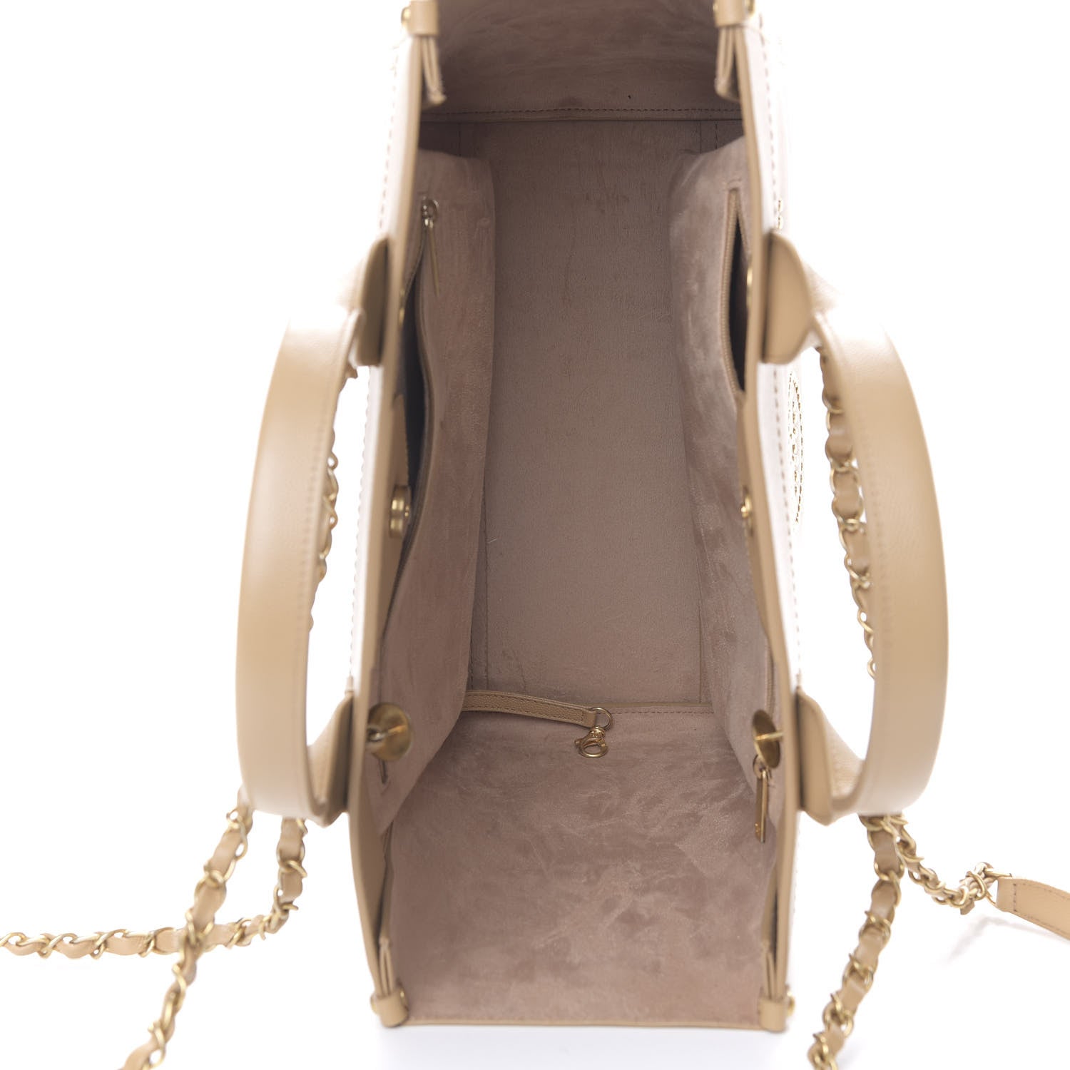 Chanel Caviar Small Studded Deauville Tote Beige 4 of 9