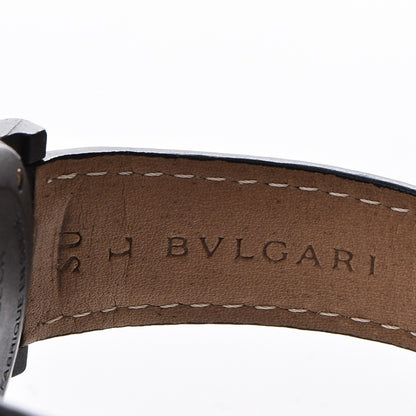 Bulgari Carbon 18K Rose Gold Calfskin 38mm Carbongold Marbella Quartz Watch Black 7 of 12
