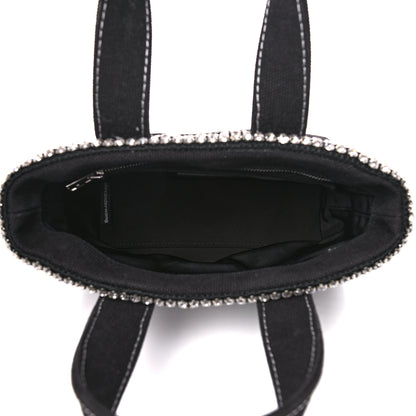 Alexander Wang Mesh Crystal Rhinestone Mini Cruiser Tote Black Silver 5 of 11