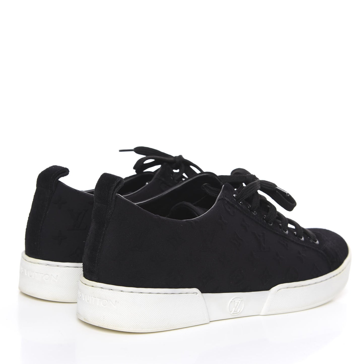 Neoprene Suede Embossed Monogram Stellar Low Top Sneakers 35.5 Black