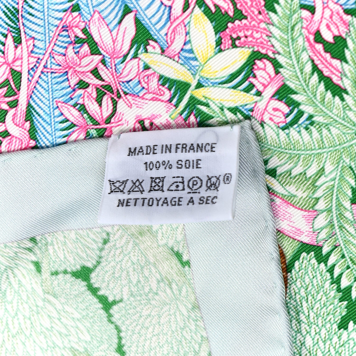 Hermes Silk Twill Faubourg Tropical Scarf 90 Bleu Vert Jaune 6 of 6