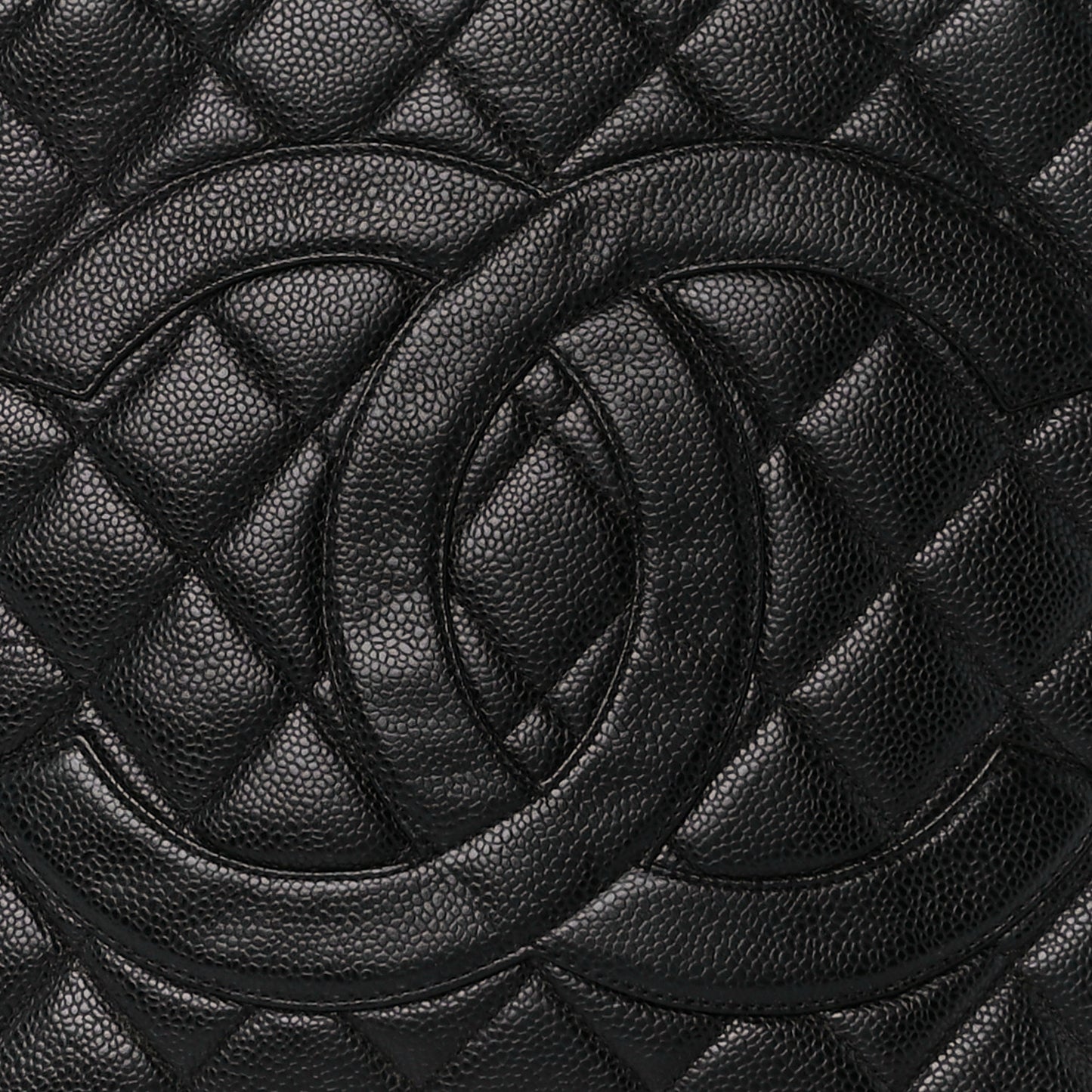 Caviar Quilted Medallion Tote Black