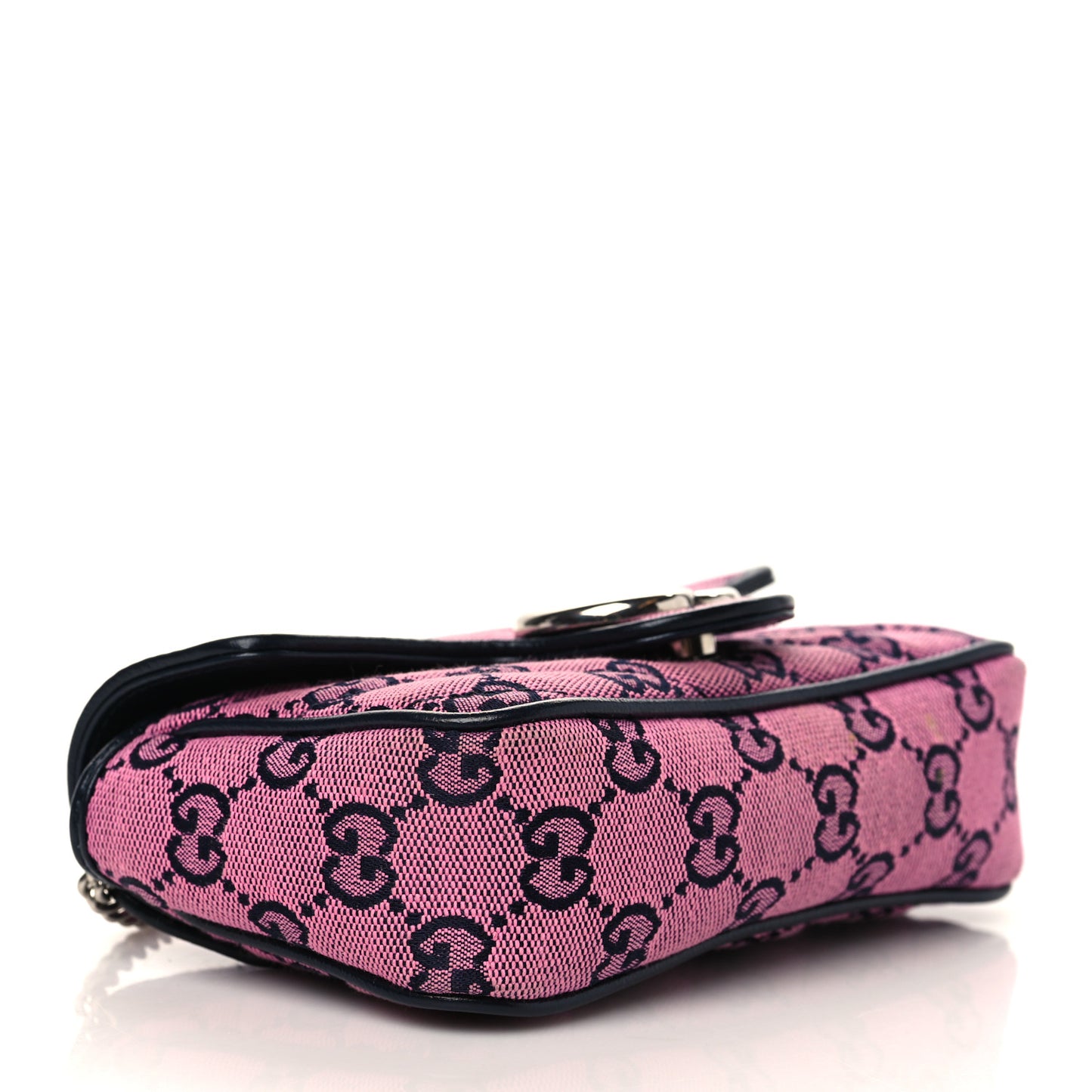 Monogram Multicolor Matelasse Diagonal Super Mini GG Marmont Shoulder Bag Pink Blue