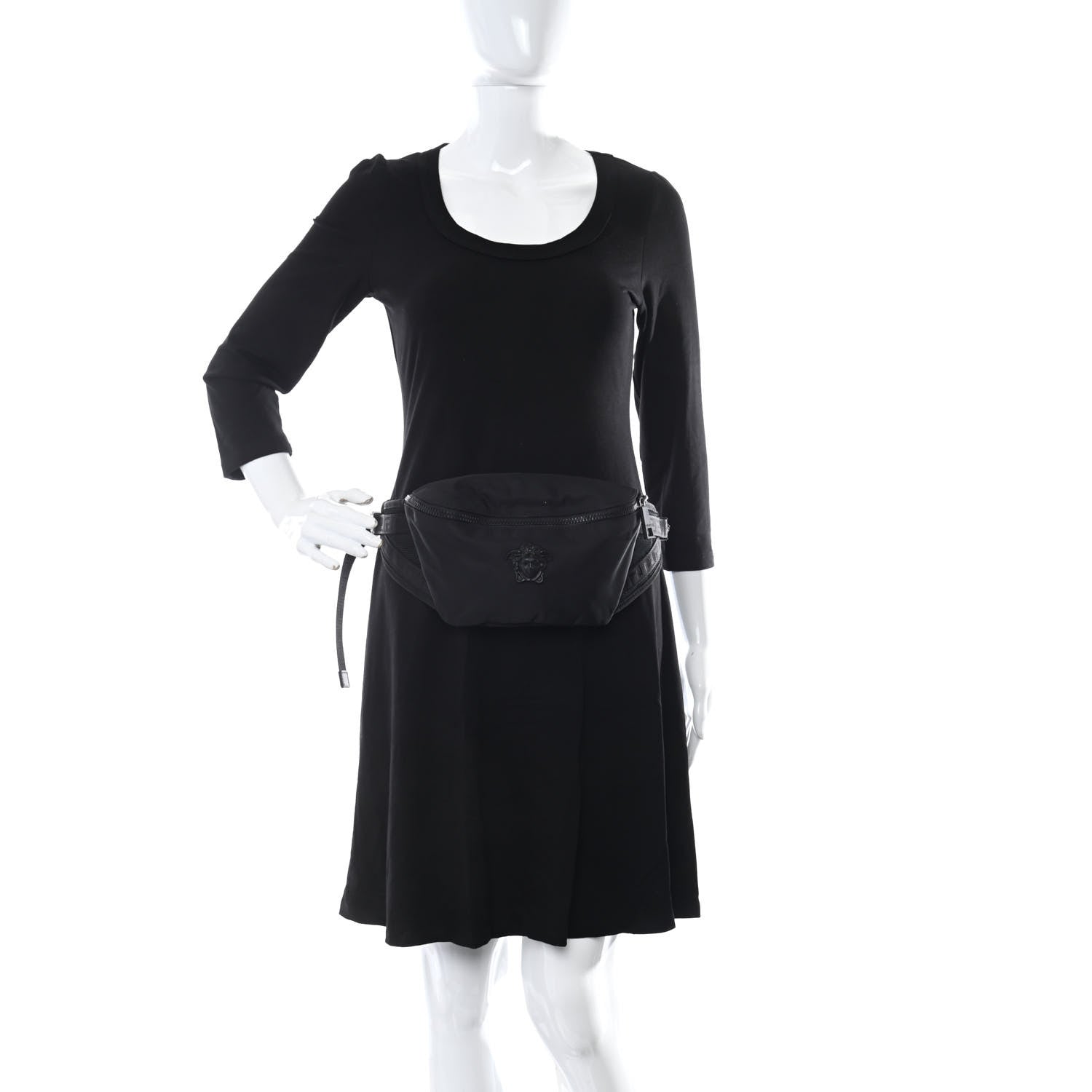 Versace Nylon Palazzo Medusa Belt Bag Black 2 of 12