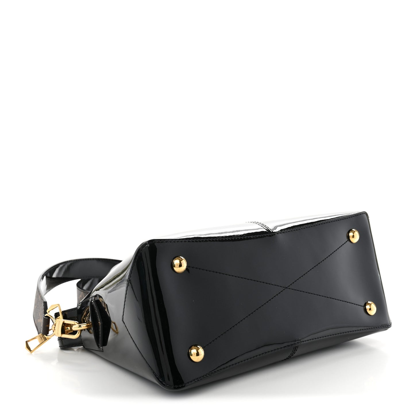 Patent Calfskin Miroir Tote Black