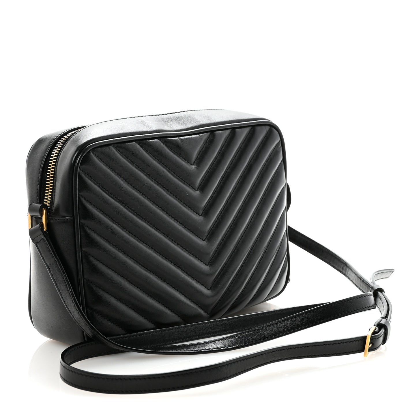 Calfskin Matelasse Monogram Lou Camera Bag Black