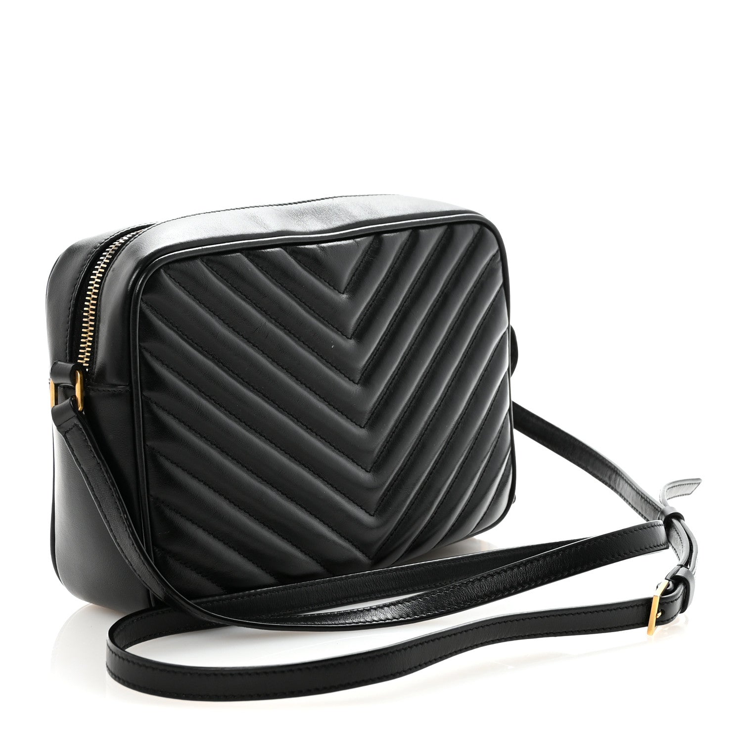 Saint Laurent Calfskin Matelasse Monogram Lou Camera Bag Black 3 of 10