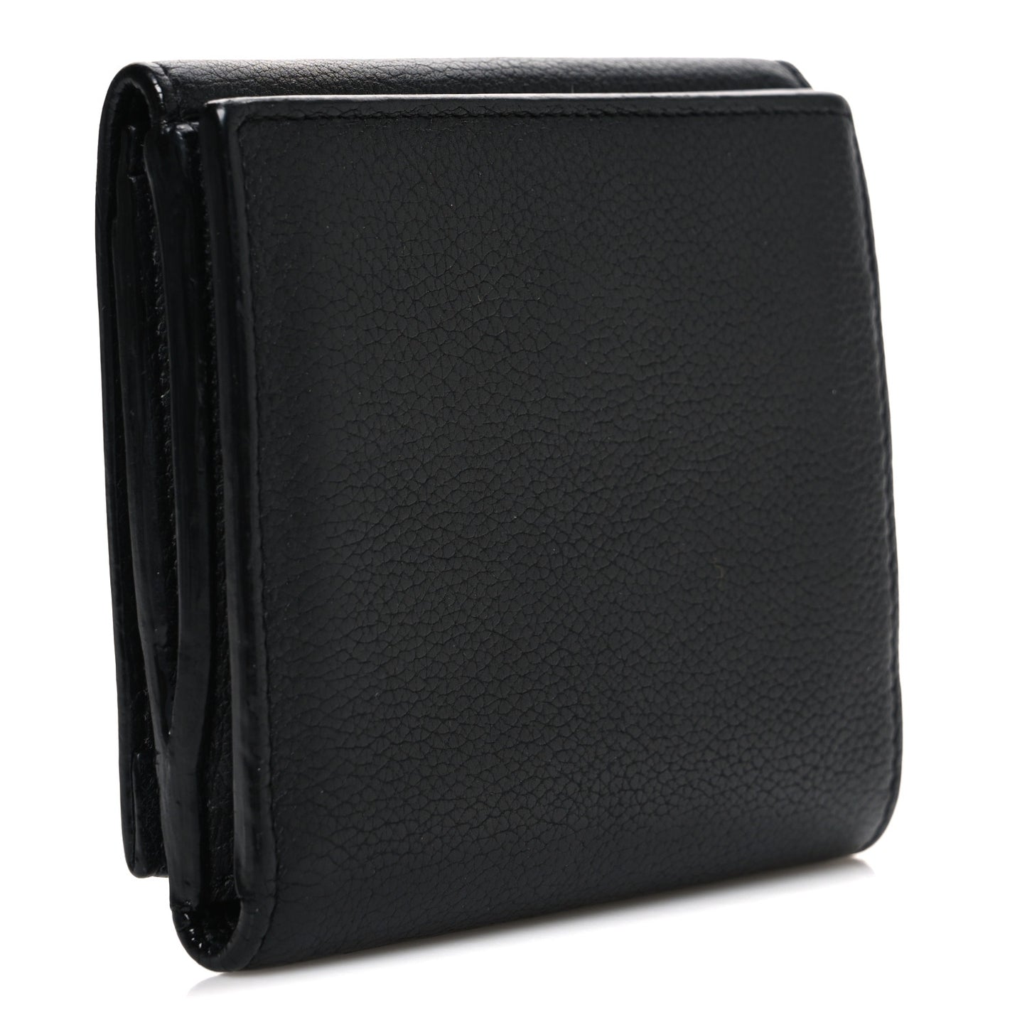 Calfskin LockMe II Compact Wallet Black