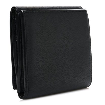 Louis Vuitton Calfskin LockMe II Compact Wallet Black 3 of 8