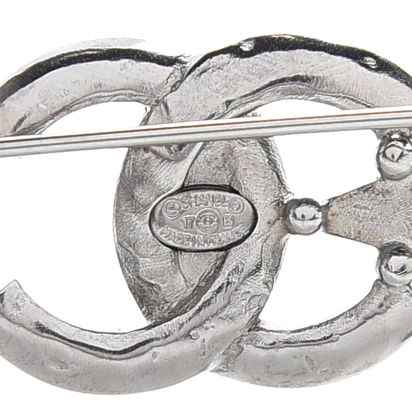 Ruthenium Crystal CC Moon Star Brooch Grey