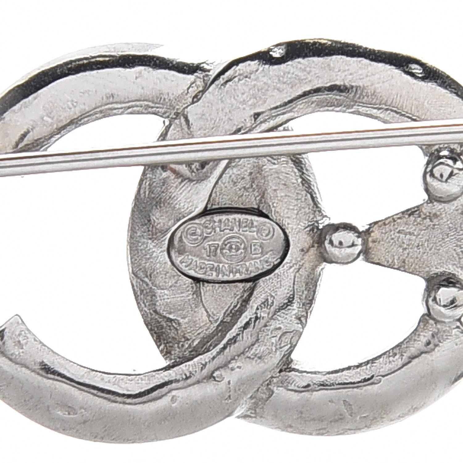 Chanel Ruthenium Crystal CC Moon Star Brooch Grey 4 of 5