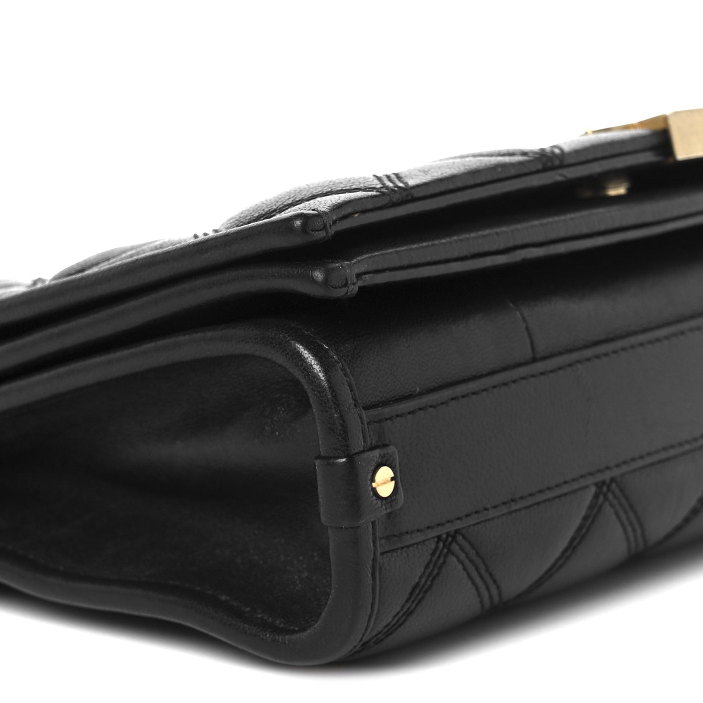 Lambskin Quilted Mini Becky Chain Bag Black