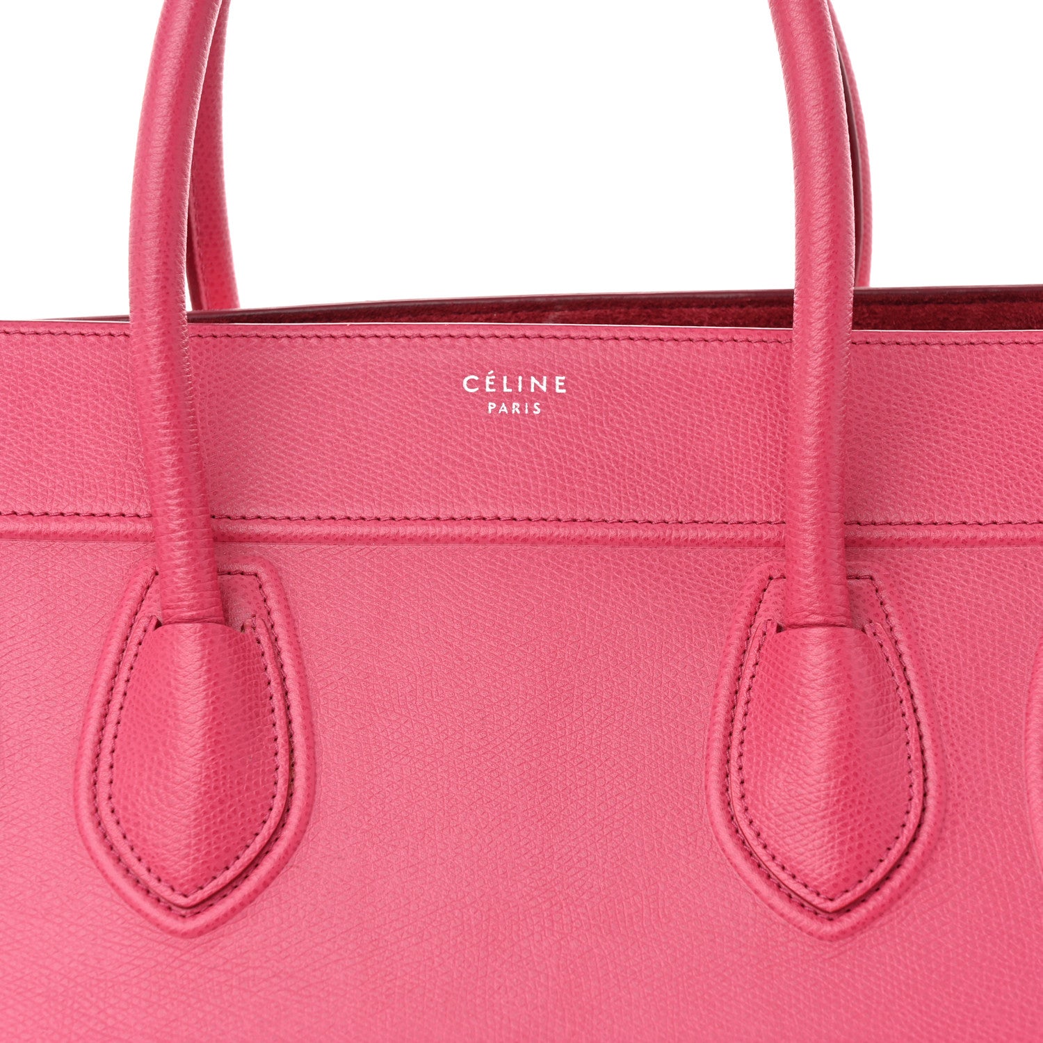 Celine Grained Calfskin Medium Phantom Luggage Fuchsia 9 of 23