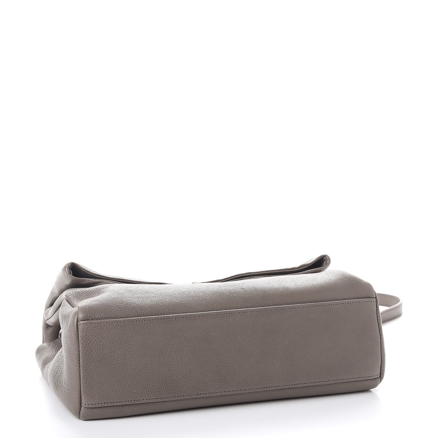 Saint Laurent Grained Calfskin Medium West Hollywood Monogram Fold-Over Grey 4 of 10