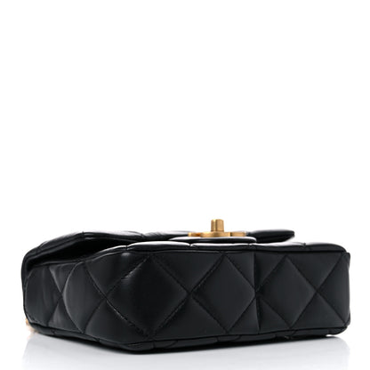 Chanel Lambskin Enamel Quilted Mini Pending CC Square Flap Black 4 of 11