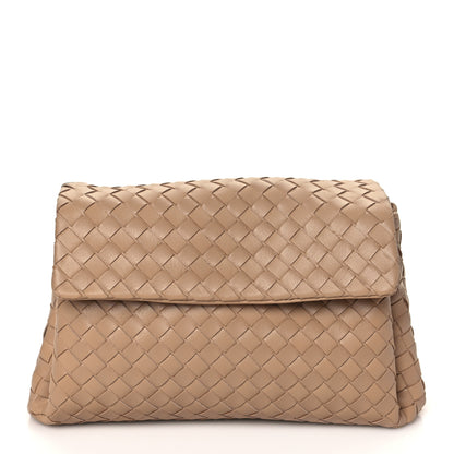 Bottega Veneta Nappa Intrecciato Flap Clutch Almond 1 of 10