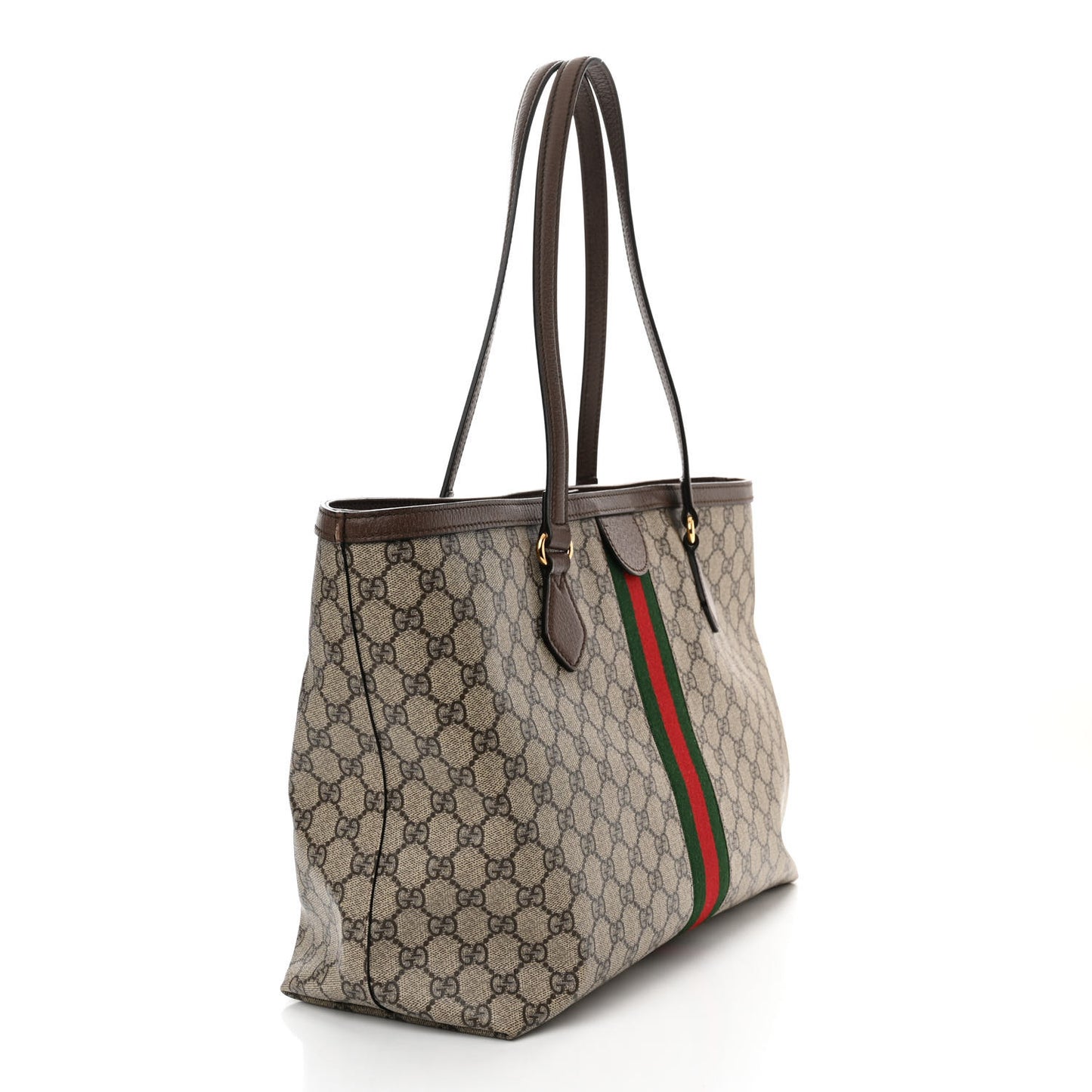 GG Supreme Monogram Medium Ophidia Shopping Tote Brown