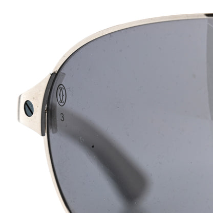 Cartier Metal Santos Dumont Aviator Sunglasses Silver 7 of 11