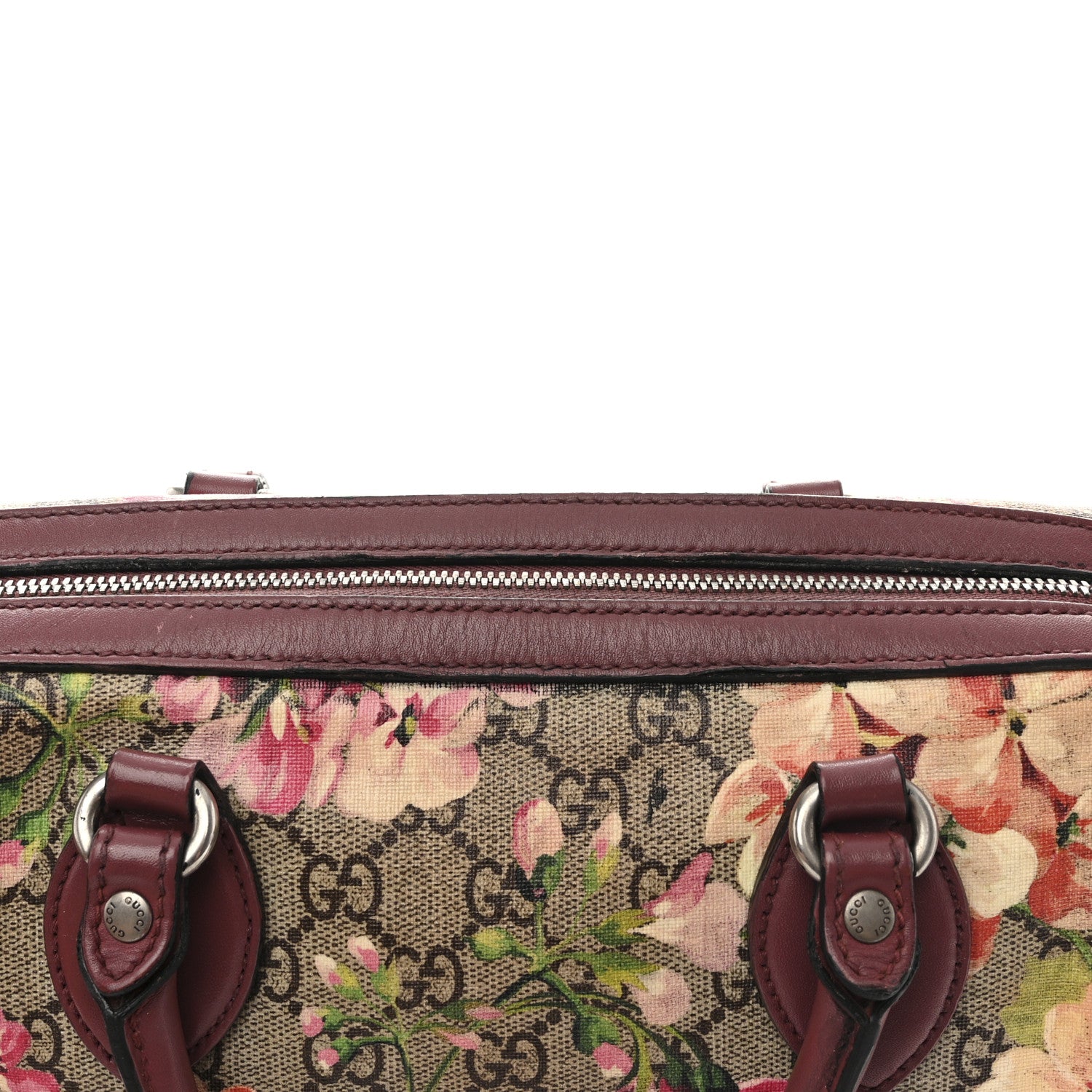 Gucci GG Supreme Monogram Blooms Small Boston Beige Multicolor Dry Rose 13 of 19