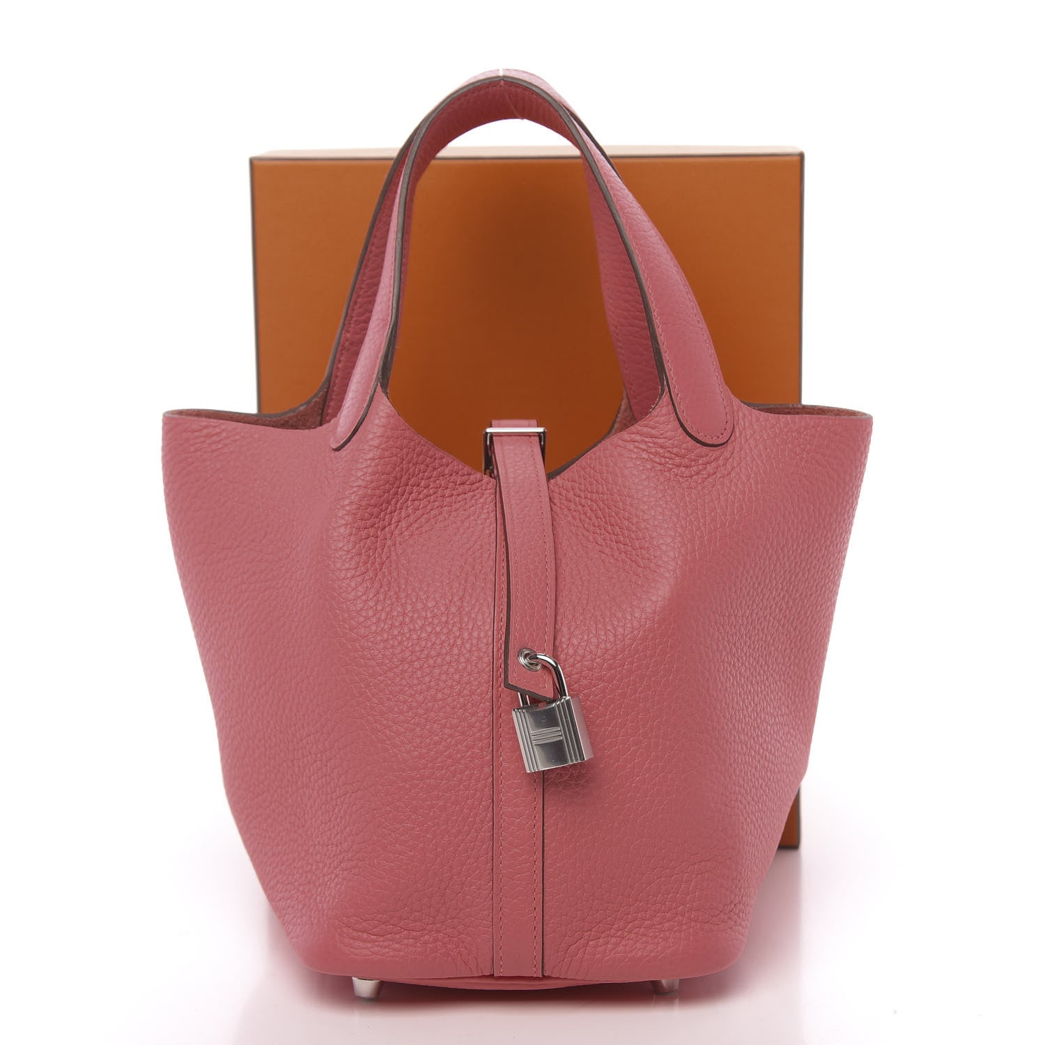 Hermes Taurillon Clemence Picotin Lock 18 PM Rose Azalee 11 of 11