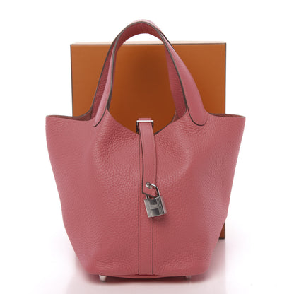 Hermes Taurillon Clemence Picotin Lock 18 PM Rose Azalee 11 of 11