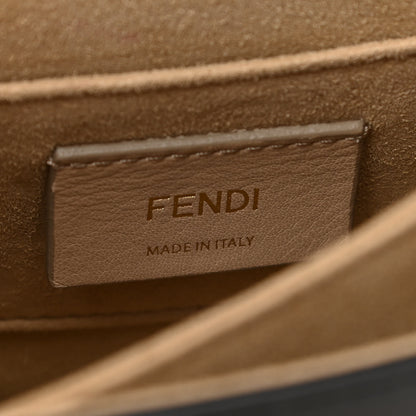 Fendi X FILA Vitello Liberty Mania Bi-Color FF 1974 Embossed Small Kan I Shoulder Bag Black Confetto Multicolor 8 of 11