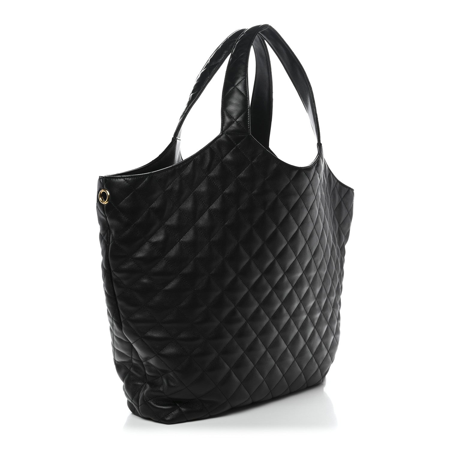 Saint Laurent Lambskin Quilted Maxi Icare Shopping Tote Black 4 of 11