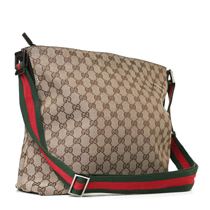 Gucci Monogram Web Medium Flat Messenger Bag Brown 2 of 11