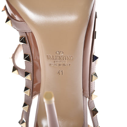 Valentino Garavani Patent Rockstud Ankle Strap 100mm Pumps 41 Brownish Poudre 7 of 10