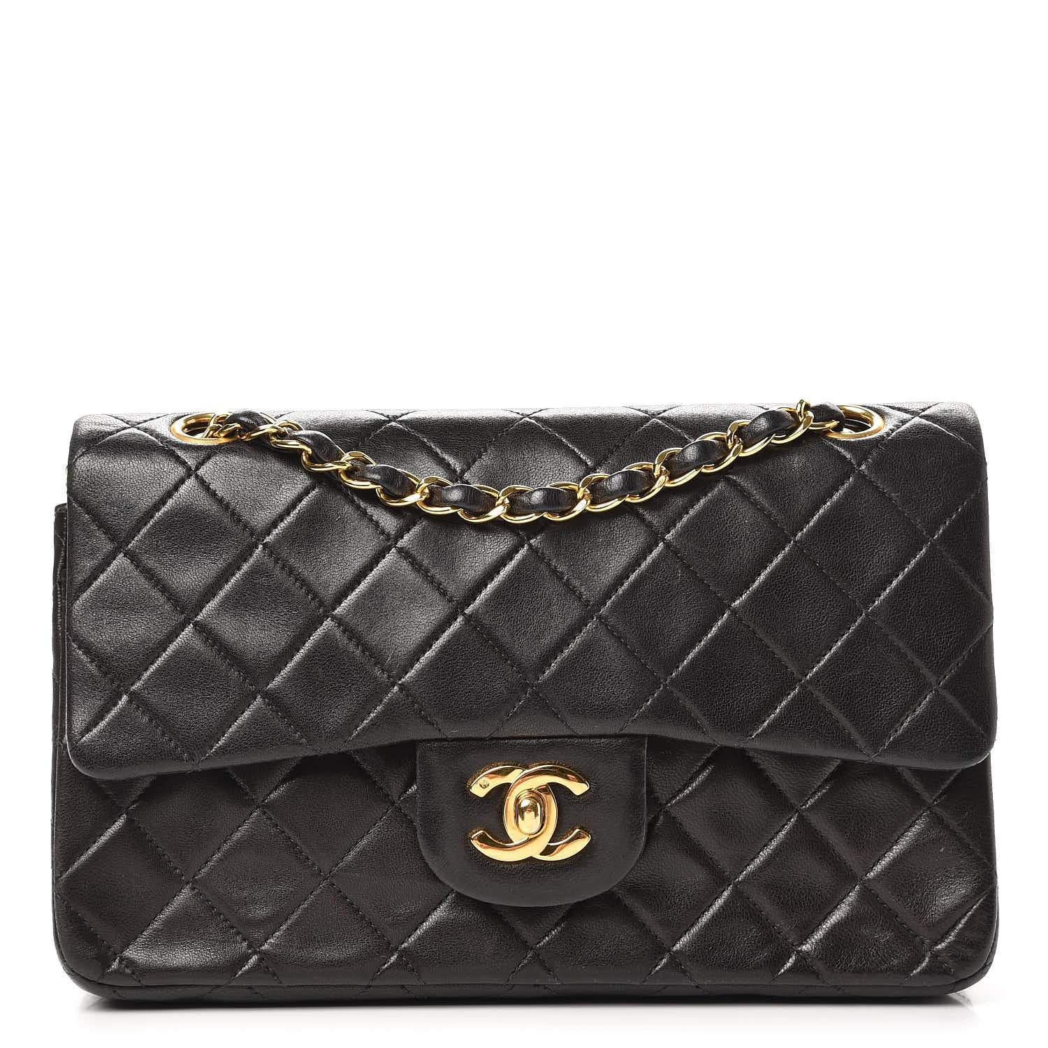 Chanel Lambskin Quilted Small Double Flap Black 1 of 8