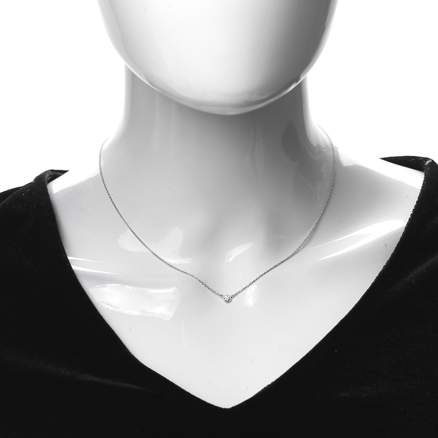 Tiffany Platinum Diamond .17ct Elsa Peretti Diamonds by the Yard Pendant Necklace 2 of 7