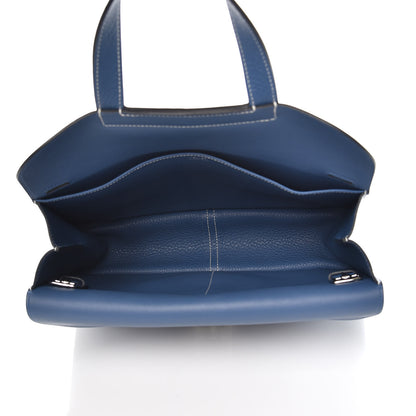Hermes Taurillon Clemence Halzan 31 Bleu Agate 7 of 9