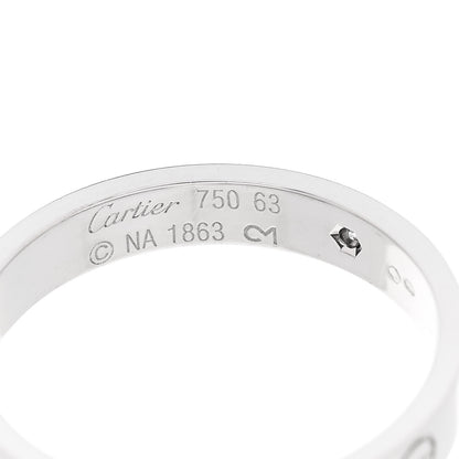 Cartier 18K White Gold Diamond 4mm LOVE Wedding Band Ring 63 10.25 4 of 5