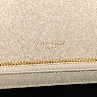 Saint Laurent Sheepskin Matelasse Chevron Monogram Medium College Bag Crema Soft 12 of 12