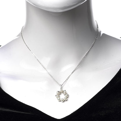 Mikimoto Sterling Silver Akoya Pearl Wreath Pendant Necklace 2 of 5