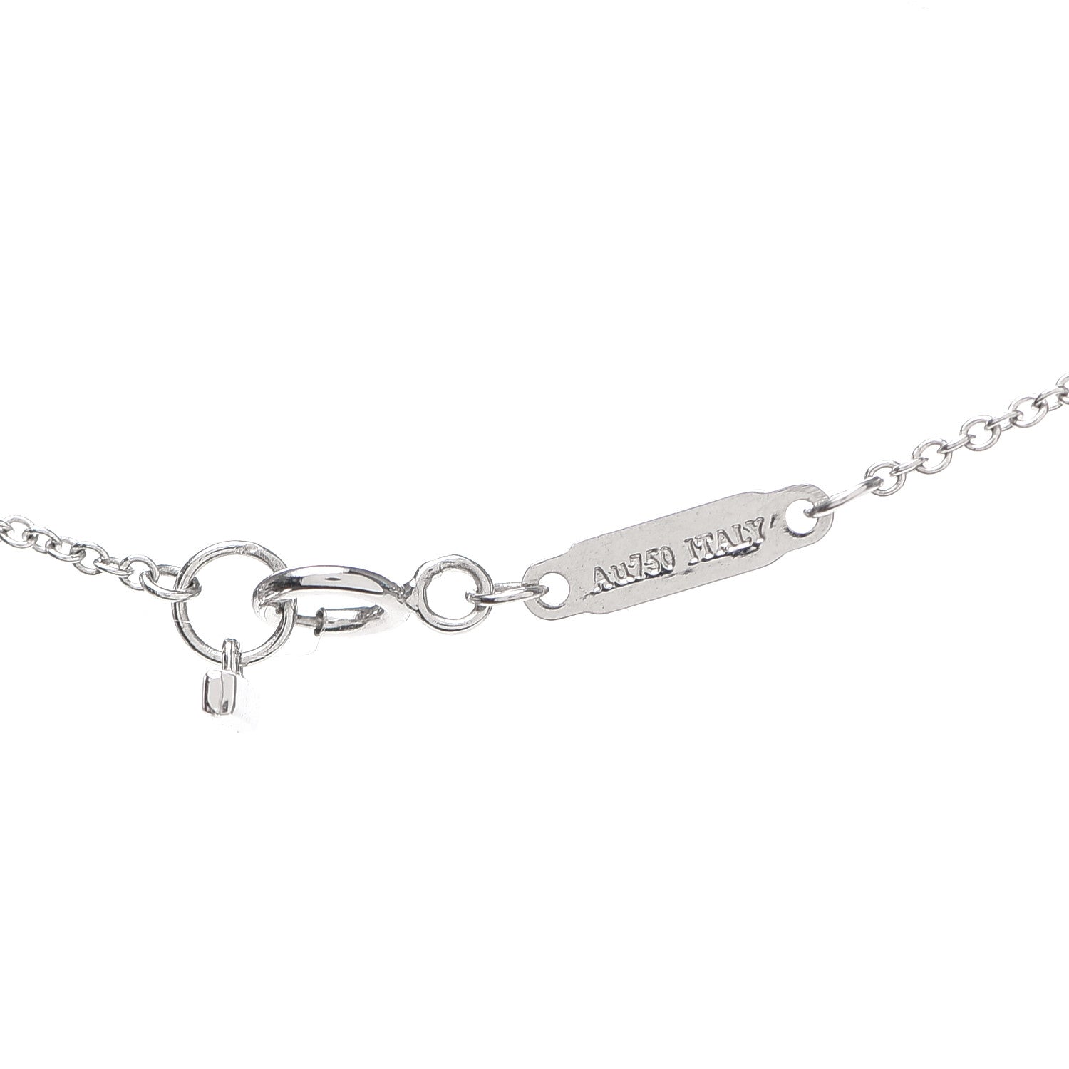 Tiffany 18K White Gold Blue Sapphire T Open Horizontal Bar Pendant Necklace 4 of 6