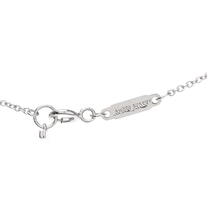 Tiffany 18K White Gold Blue Sapphire T Open Horizontal Bar Pendant Necklace 4 of 6