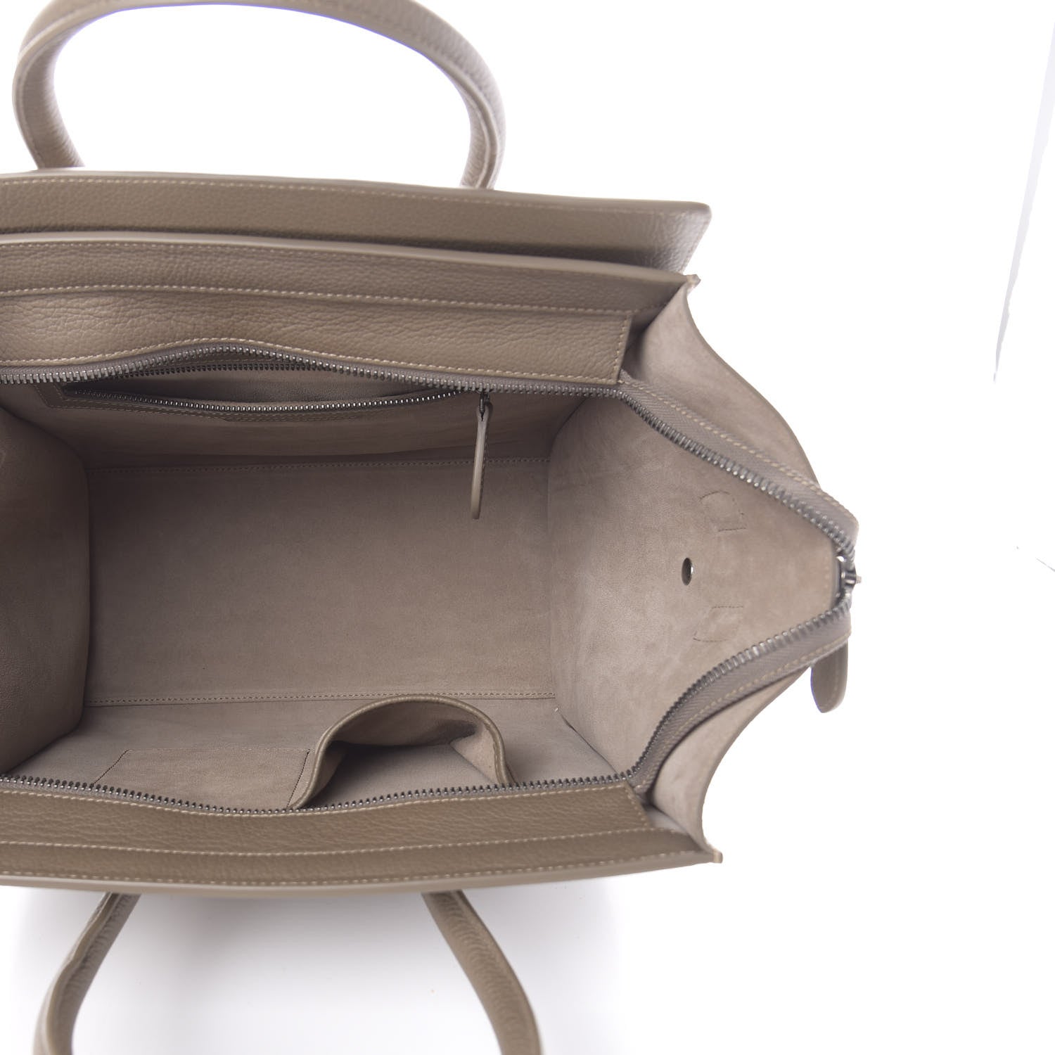Celine Drummed Calfskin Mini Luggage Souris 5 of 10