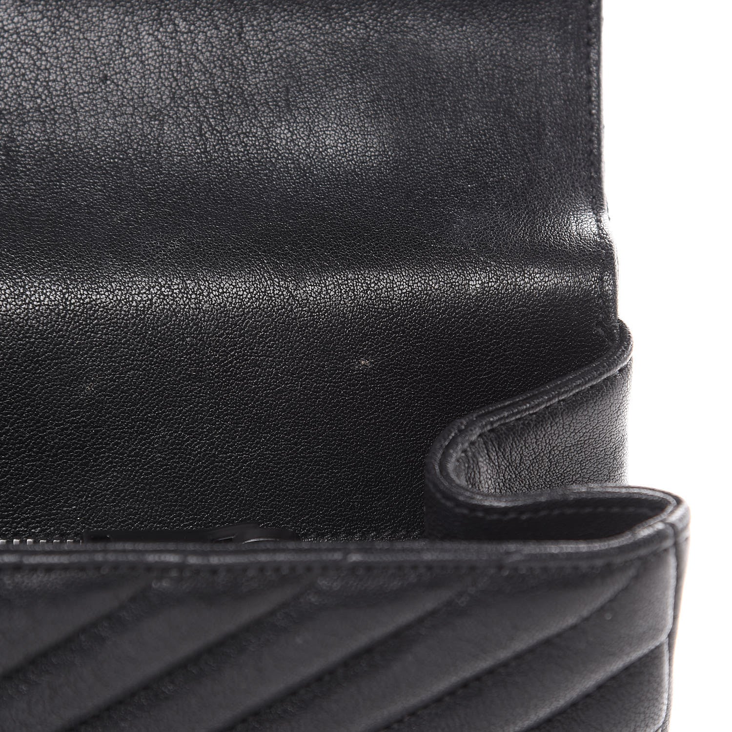 Saint Laurent Sheepskin Matelasse Chevron Monogram Medium College Bag Black 13 of 13