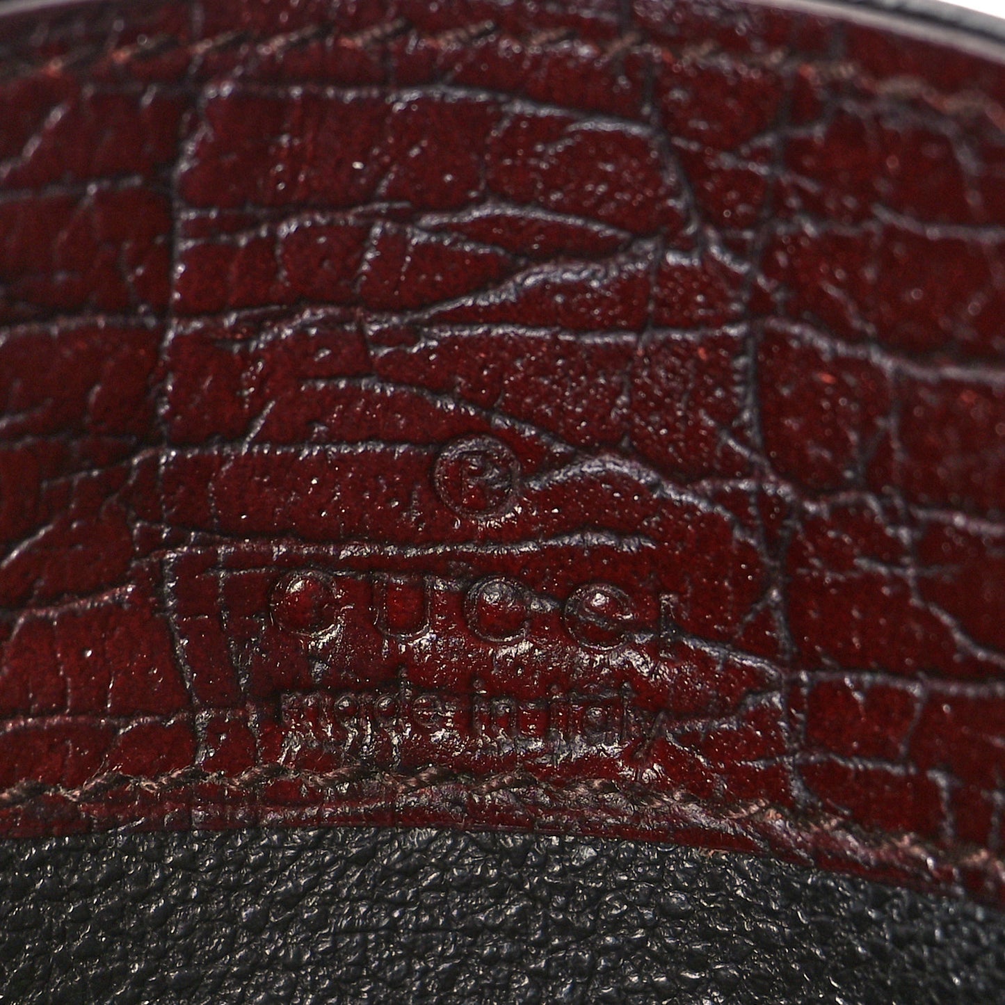 Calfskin GG Card Holder Burgundy